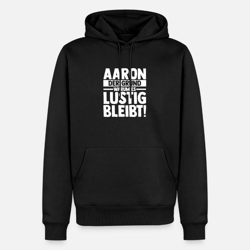 Prénom Aaron - Sweat à capuche Premium bio Homme - noir