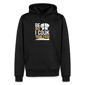 Chef Restaurant Chef - Sweat à capuche Premium bio Homme - noir - Devant - Nico (187cm)