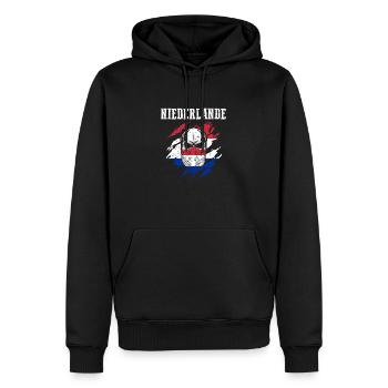 Pays-Bas Pays-Bas - Sweat à capuche Premium bio Homme - noir - Devant - Nico (187cm)