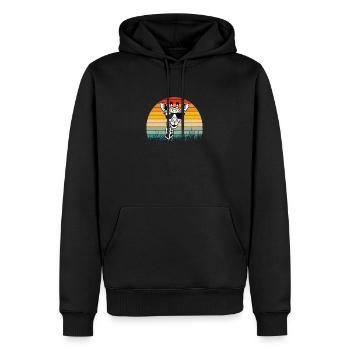 Girafe Faune Vintage Rétro - Sweat à capuche Premium bio Homme - noir - Devant - Nico (187cm)