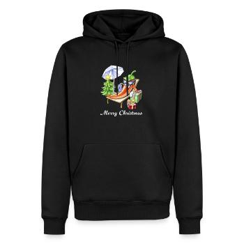 A Chili Merry Christmas under Sunshade and Tree - Men’s Premium Organic Hoodie - black - Front - Nico (187cm)