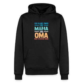 J’ai deux titres : Maman et Mamie - Sweat à capuche Premium bio Homme - noir - Devant - Nico (187cm)