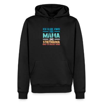 Ich Habe Zwei Titel Mama Und Stiefmama - Männer Premium Bio Hoodie - Schwarz - Vorne - Nico (187cm)