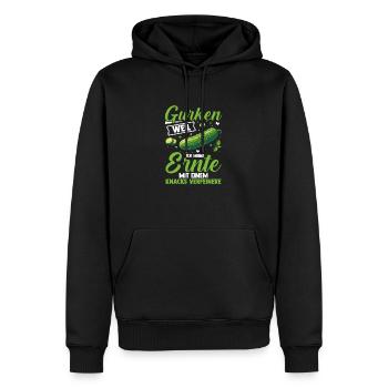 Jardinier Concombre Jardin fermier - Sweat à capuche Premium bio Homme - noir - Devant - Nico (187cm)