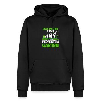 Gärtner Rasenmäher Bauer Garten - Männer Premium Bio Hoodie - Schwarz - Vorne - Nico (187cm)