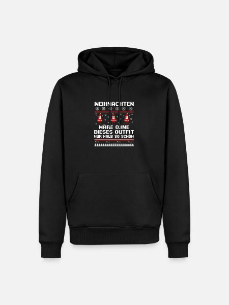 Weihnachtsmann Weihnachtsfest Ugly Christmas - Männer Premium Bio Hoodie - Schwarz
