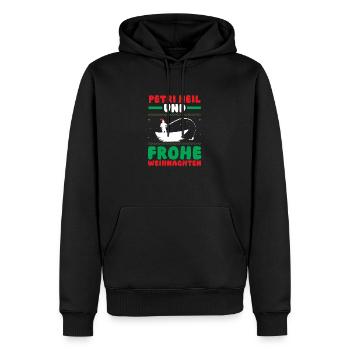 Weihnachtsmann Angeln Weihnachtsfest Weihnachten - Männer Premium Bio Hoodie - Schwarz - Vorne - Nico (187cm)