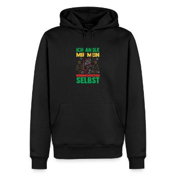Weihnachtsmann Angeln Weihnachtsfest Weihnachten - Männer Premium Bio Hoodie - Schwarz - Vorne - Nico (187cm)