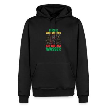 Weihnachtsmann Angeln Weihnachtsfest Weihnachten - Männer Premium Bio Hoodie - Schwarz - Vorne - Nico (187cm)