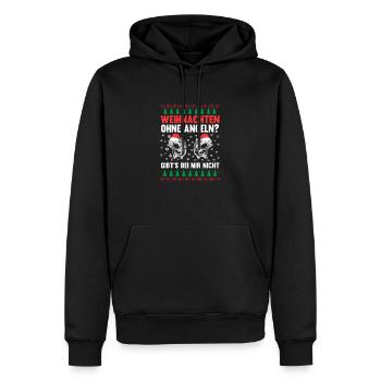 Weihnachtsmann Angeln Weihnachtsfest Weihnachten - Männer Premium Bio Hoodie - Schwarz - Vorne - Nico (187cm)