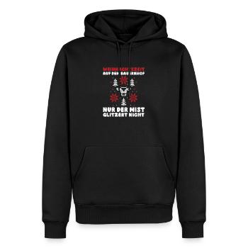 Père Noël tracteur fête de Noël agriculteur Landwi - Sweat à capuche Premium bio Homme - noir - Devant - Nico (187cm)