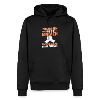 Beste Freunde - Männer Premium Bio Hoodie - Schwarz - Vorne - Nico (187cm)
