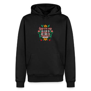 Maman pour la fête des mères - Sweat à capuche Premium bio Homme - noir - Devant - Nico (187cm)