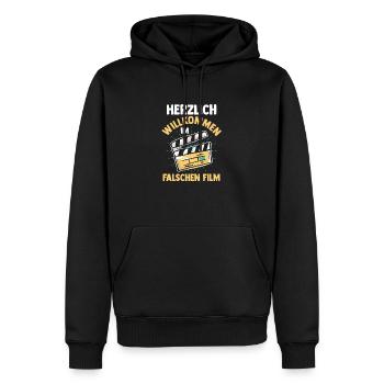 Herzlich Willkommen Im Falschen Film Lustiges - Männer Premium Bio Hoodie - Schwarz - Vorne - Nico (187cm)