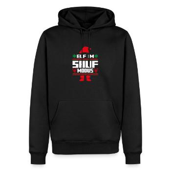 Elfe de Noël Noël Père Noël Elfe - Sweat à capuche Premium bio Homme - noir - Devant - Nico (187cm)
