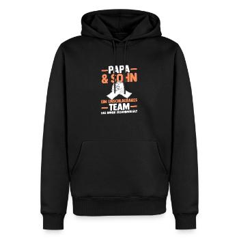 Papa Und Sohn - Männer Premium Bio Hoodie - Schwarz - Vorne - Nico (187cm)