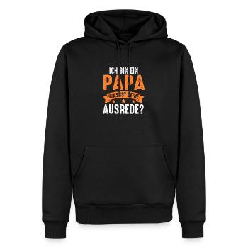 Vater Papa - Männer Premium Bio Hoodie - Schwarz - Vorne - Nico (187cm)