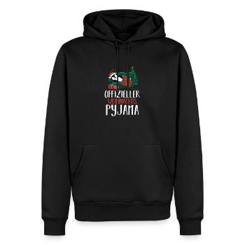 Chemise de nuit officielle de Noël Penguin - Sweat à capuche Premium bio Homme - noir - Devant - Nico (187cm)