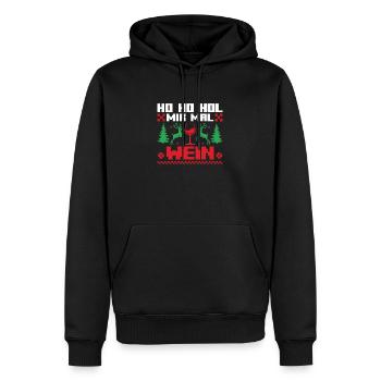 Ho Ho apporte-moi du vin - Sweat à capuche Premium bio Homme - noir - Devant - Nico (187cm)