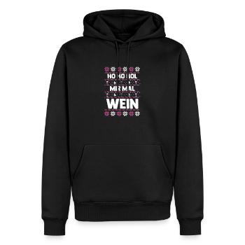 Ho Ho apporte-moi du vin - Sweat à capuche Premium bio Homme - noir - Devant - Nico (187cm)