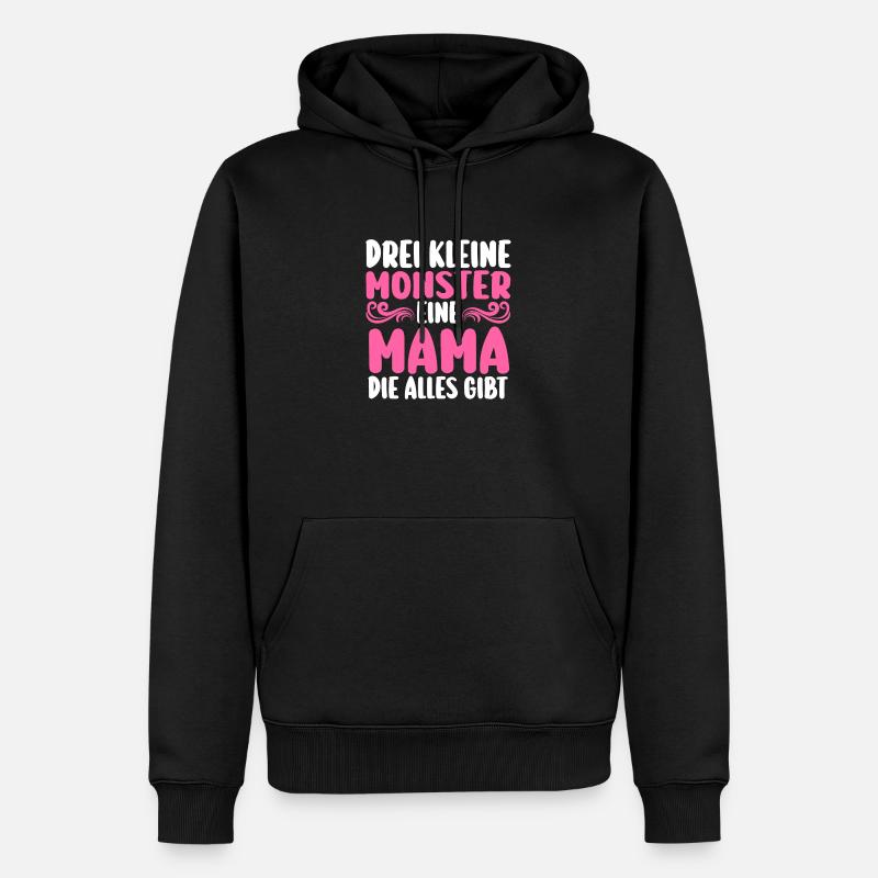 Mama Von 3 Kindern - Männer Premium Bio Hoodie - Schwarz