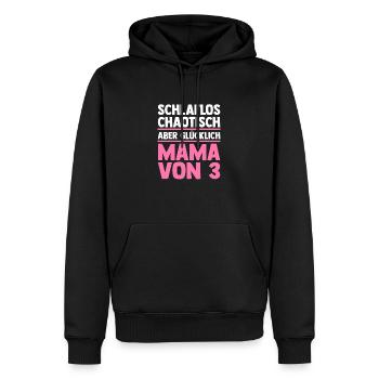 Mama Von 3 Kindern - Männer Premium Bio Hoodie - Schwarz - Vorne - Nico (187cm)