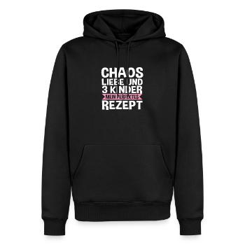Mama Von 3 Kindern - Männer Premium Bio Hoodie - Schwarz - Vorne - Nico (187cm)