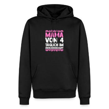 Mom of 4 children - Men’s Premium Organic Hoodie - black - Front - Nico (187cm)