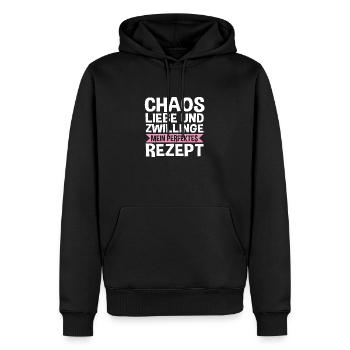 Maman de jumeaux - Sweat à capuche Premium bio Homme - noir - Devant - Nico (187cm)