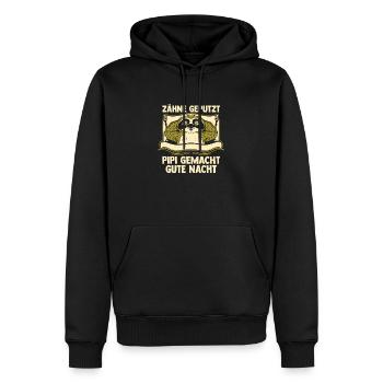 Zähne Geputzt Gemacht Gute Nacht - Männer Premium Bio Hoodie - Schwarz - Vorne - Nico (187cm)