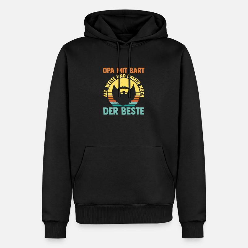 Papi avec une barbe - Sweat à capuche Premium bio Homme - noir
