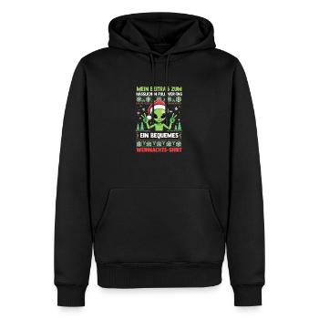 Père Noël Noël laid Noël - Sweat à capuche Premium bio Homme - noir - Devant - Nico (187cm)