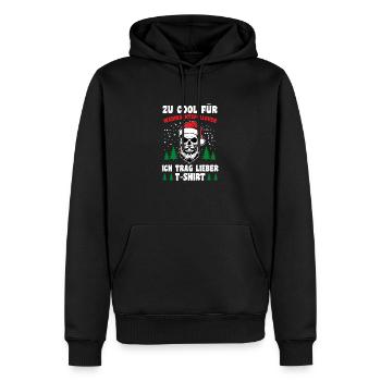 Père Noël Noël laid Noël - Sweat à capuche Premium bio Homme - noir - Devant - Nico (187cm)