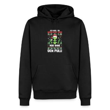 Père Noël Noël laid Noël - Sweat à capuche Premium bio Homme - noir - Devant - Nico (187cm)