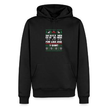 Père Noël Noël laid Noël - Sweat à capuche Premium bio Homme - noir - Devant - Nico (187cm)