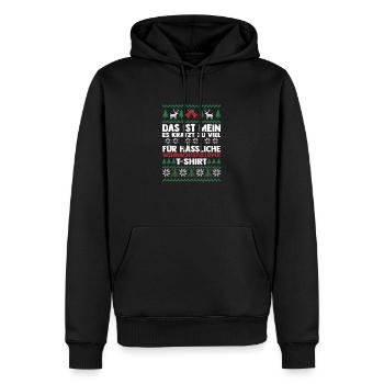 Père Noël Noël laid Noël - Sweat à capuche Premium bio Homme - noir - Devant - Nico (187cm)