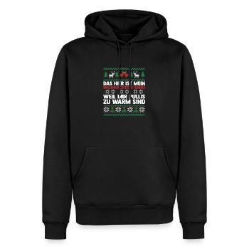 Père Noël Noël laid Noël - Sweat à capuche Premium bio Homme - noir - Devant - Nico (187cm)