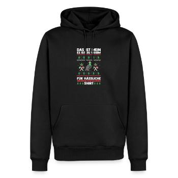 Père Noël Noël laid Noël - Sweat à capuche Premium bio Homme - noir - Devant - Nico (187cm)