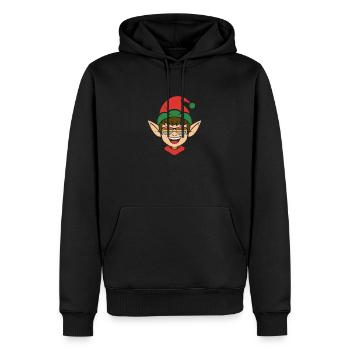 Père Noël Elfe de Noël Lutin de Noël - Sweat à capuche Premium bio Homme - noir - Devant - Nico (187cm)