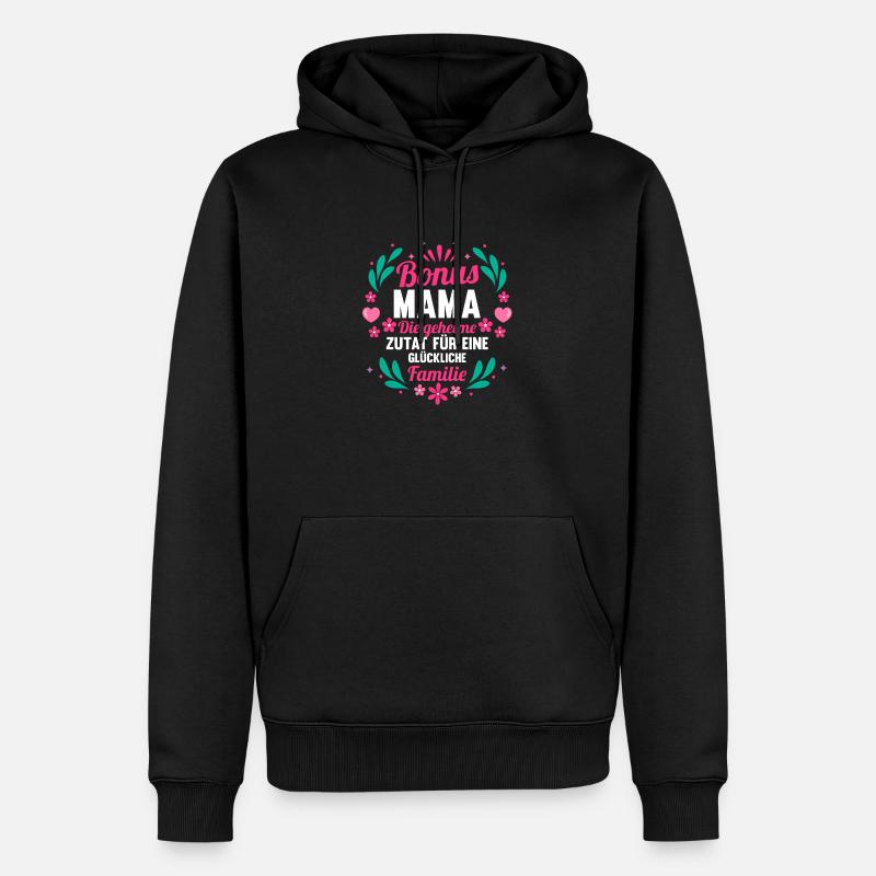 Stiefmutter Pflegemutter Ziehmutter Bonusmama - Männer Premium Bio Hoodie - Schwarz