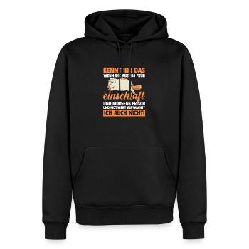 Faulenzer Langschläfer Motivation Katze - Männer Premium Bio Hoodie - Schwarz - Vorne - Nico (187cm)