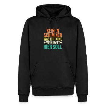 Late riser Shlafen lazy - Men’s Premium Organic Hoodie - black - Front - Nico (187cm)