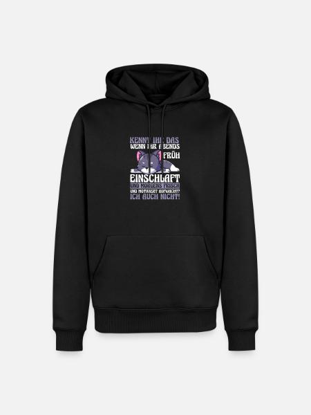 Lazy Late Riser Motivation Cat - Men’s Premium Organic Hoodie - black