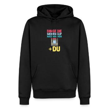 Des choses qui mouillent ma culotte - Sweat à capuche Premium bio Homme - noir - Devant - Nico (187cm)