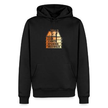 Maître Couvreur Couvreur - Sweat à capuche Premium bio Homme - noir - Devant - Nico (187cm)