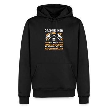 Maître Couvreur Couvreur - Sweat à capuche Premium bio Homme - noir - Devant - Nico (187cm)