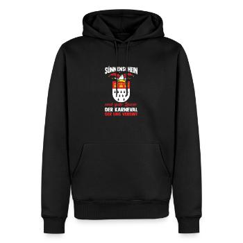 Kölle Alaaf Jecken Fasching Kölner Karneval - Männer Premium Bio Hoodie - Schwarz - Vorne - Nico (187cm)