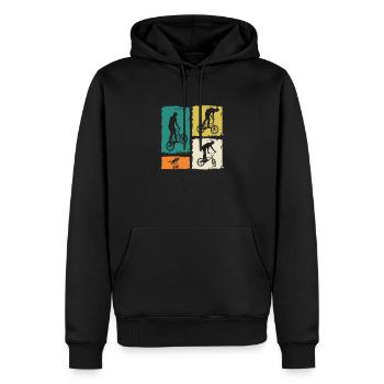 Vélo VTT - Sweat à capuche Premium bio Homme - noir - Devant - Nico (187cm)
