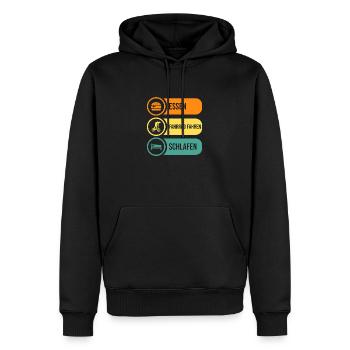 Vélo VTT - Sweat à capuche Premium bio Homme - noir - Devant - Nico (187cm)