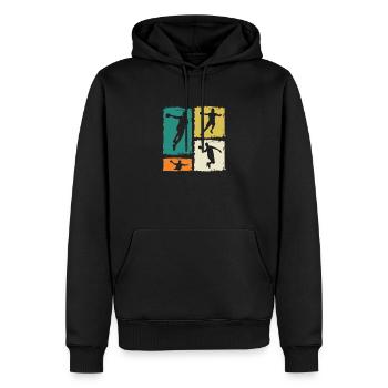 Joueurs de handball Handball - Sweat à capuche Premium bio Homme - noir - Devant - Nico (187cm)